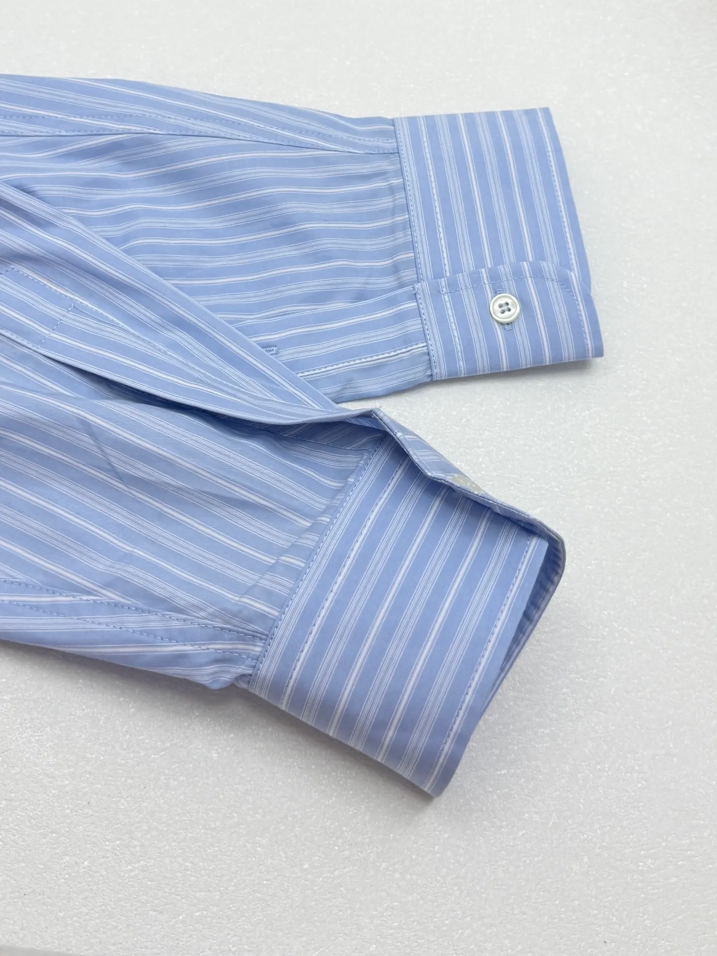 Ami heart striped left chest pocket long-sleeved shirt S/M/L/XL